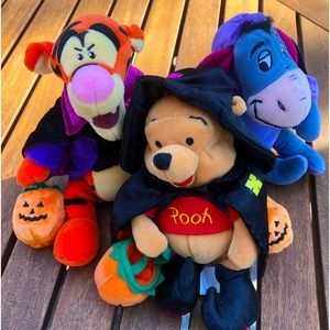 Vintage NWT 2000 Disney Halloween Lot of 3 Winnie the Pooh Tigger Eeyore beanies